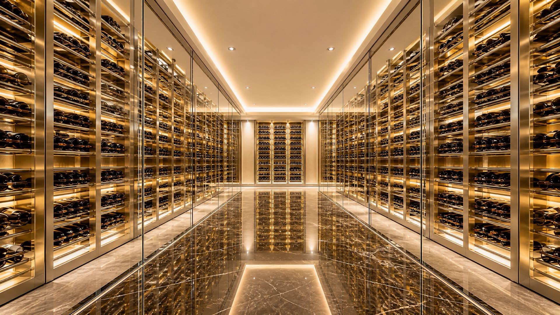 Custom Stainless Steel Wine Cabinets