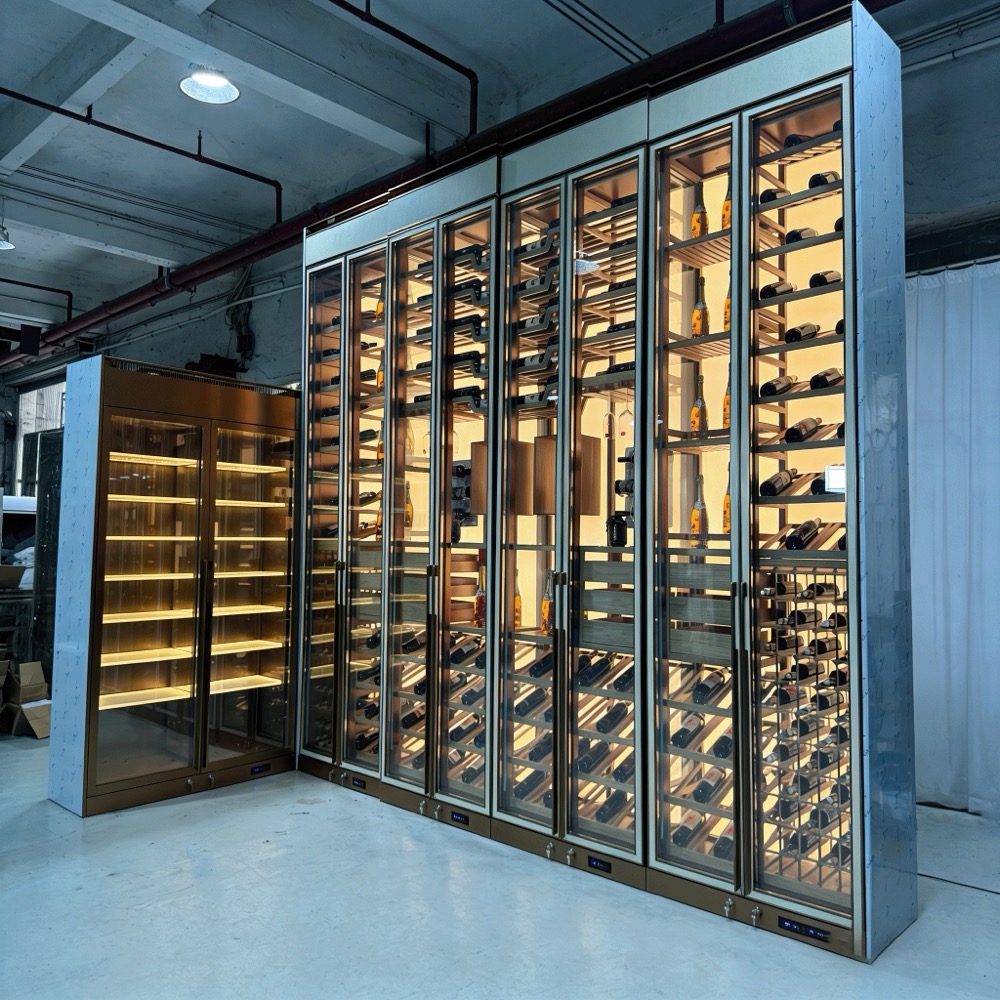 Neo-Chinese Stainless Steel Constant Climate Wine Cabinet