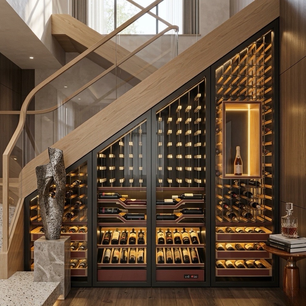 Harmony Minimalist Stainless Steel Wine Storage Cabinet