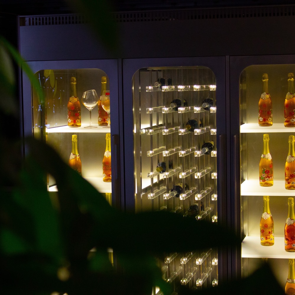 Bespoke Stainless Steel Wine Storage (White American Oak Wine Cellar Essex England)