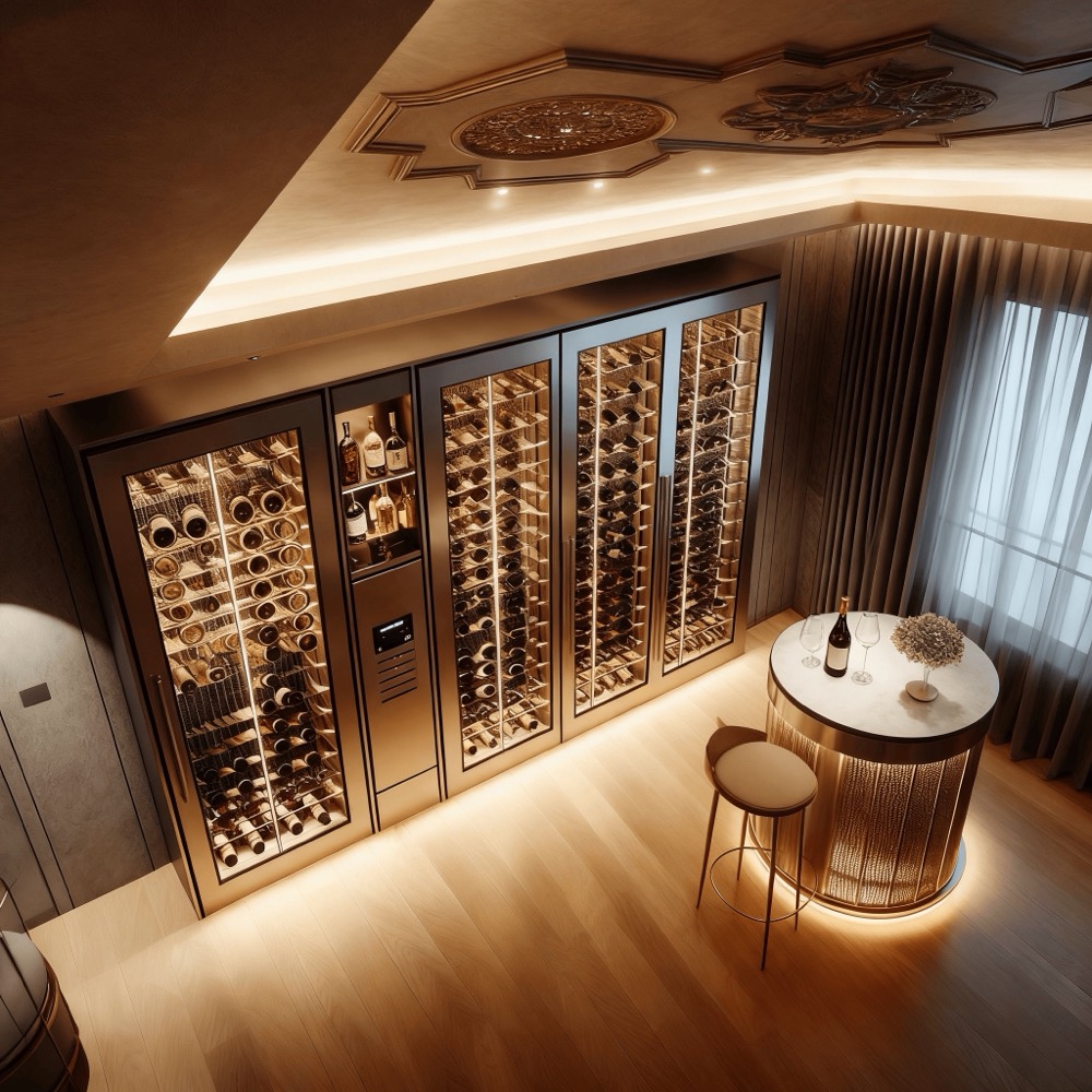 Almacenamiento de Vino a Medida en Acero Inoxidable (Breezaire WK 1060 Wine Cooling Unit)