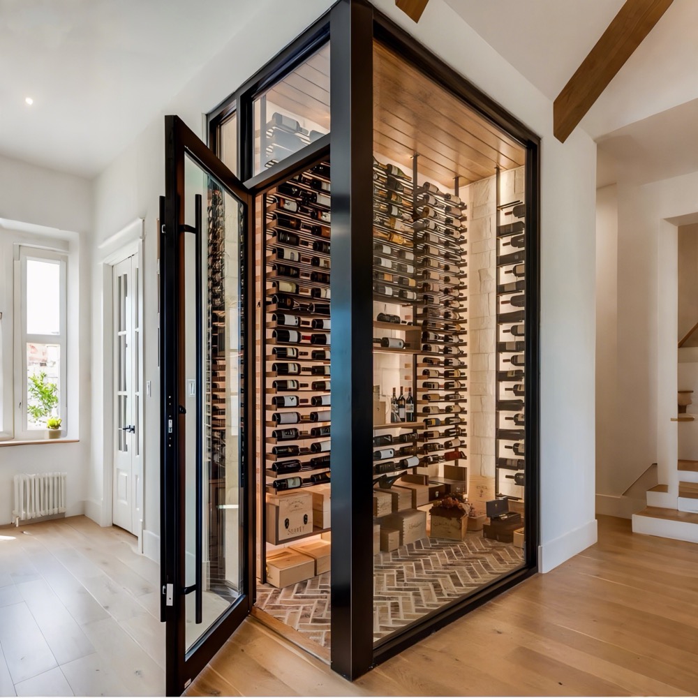 Almacenamiento de Vino a Medida en Acero Inoxidable (中山市展厅酒窖案例)