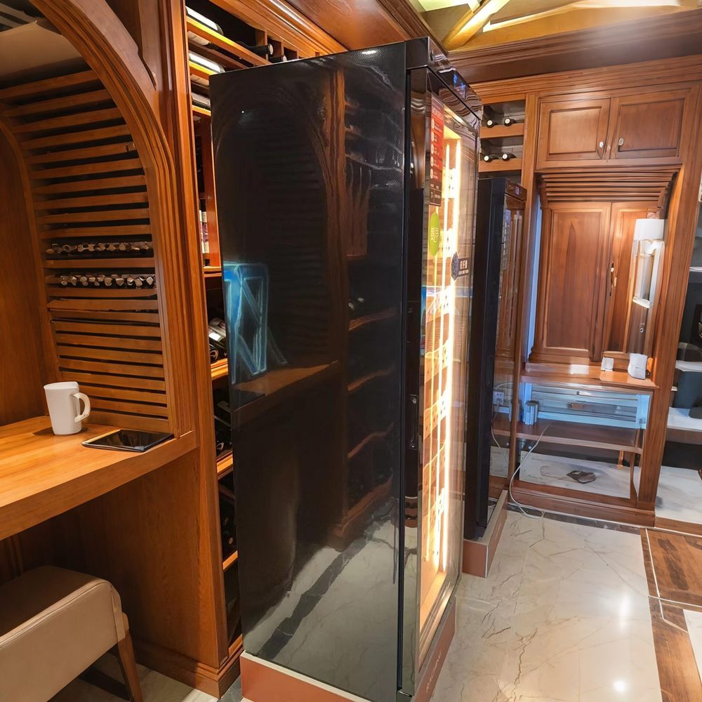Bespoke Stainless Steel Wine Storage (现代风格玻璃酒窖)