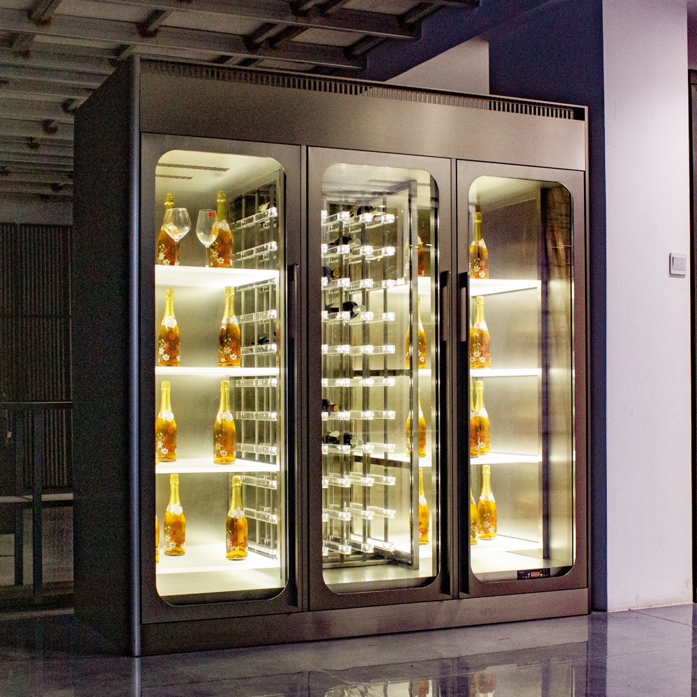 Commercial Multi-Door Restaurant Wine Display Cabinet