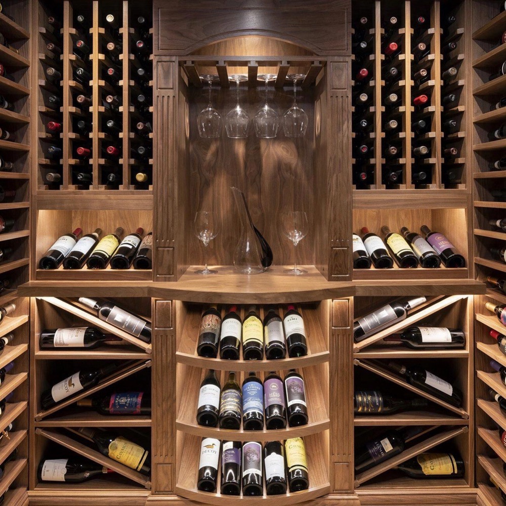 Commercial Multi-Door Restaurant Wine Display Cabinet Shelving Structure