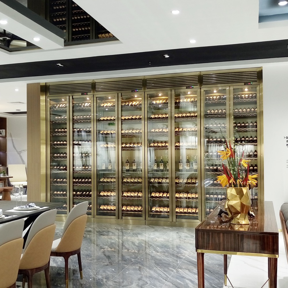 Commercial Multi-Door Restaurant Wine Display Cabinet Climate Controller