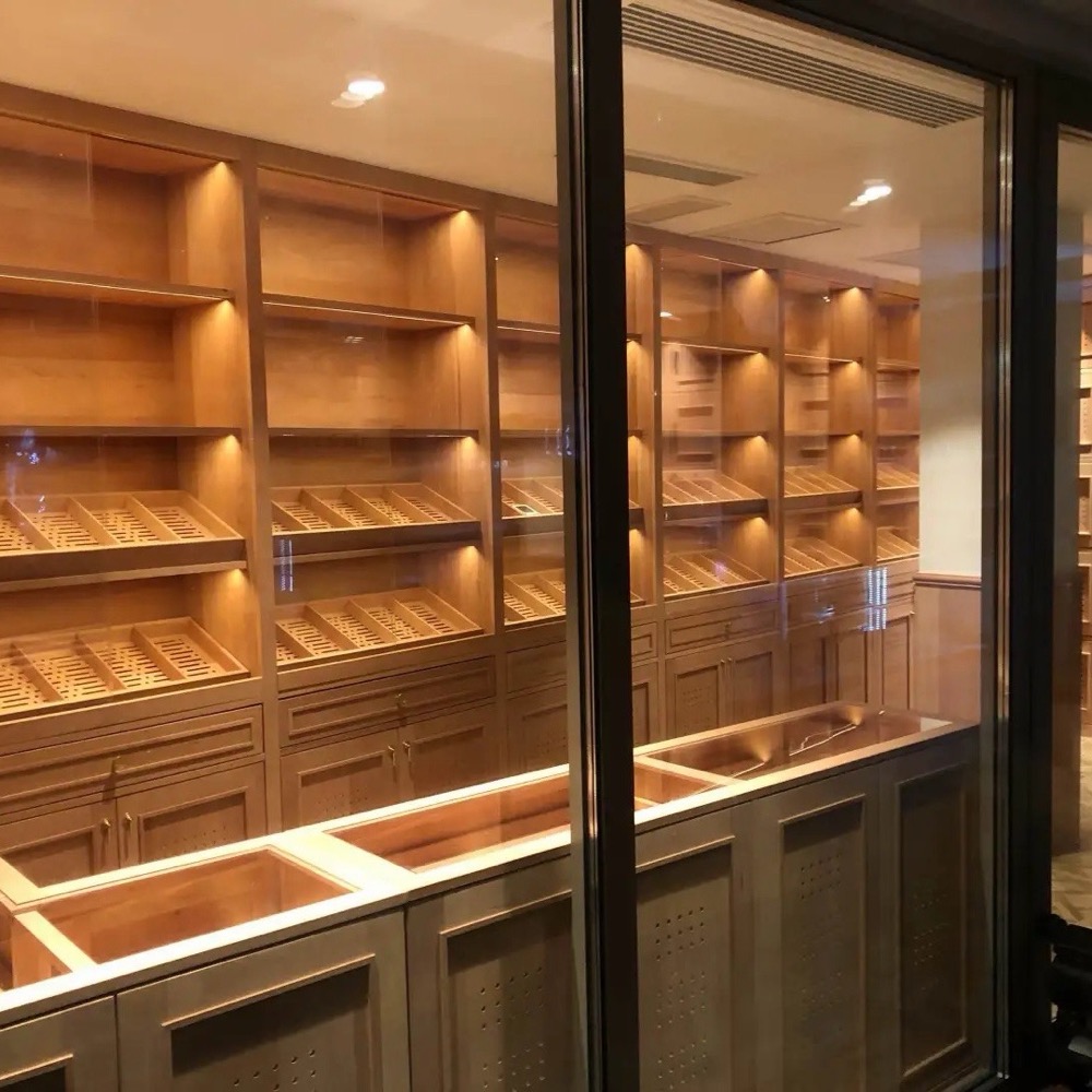 Precision Electronic Spanish Cedar Cigar Humidor Cabinet Frame Finish